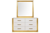 ZUN Contemporary Style 6-Drawer Dresser Made with Wood & Gold Finish B009P152664