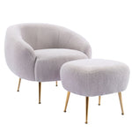 ZUN Orisfur. Modern Comfy Leisure Accent Chair, Teddy Short Plush Particle Velvet Armchair with Ottoman WF287096AAB