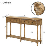 Console Table Sofa Table Easy Assembly with Two Storage Drawers and Bottom Shelf for Living Room, 04824171