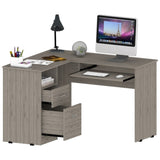 ZUN Raleigh L-Shaped Desk, Two Drawers, One Shelf, CPU Storage B128P148967