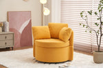 ZUN 029-Teddy Fabric Swivel And Storage Chair With Back Cushion For Living Room,Yellow W527P166251