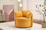 ZUN 029-Teddy Fabric Swivel And Storage Chair With Back Cushion For Living Room,Yellow W527P166251