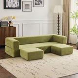 Ebern Designs Convertible Sectional Sofa with 3 Storage Ottomans - High-Resilience Foam Sleeper, W1829P280223