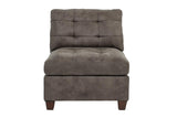 Living Room Furniture Tufted Armless Dark Brown Breathable Leatherette 1pc Cushion Armless B011127815