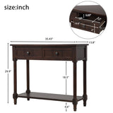 ZUN Series Console Table Traditional Design with Two Drawers and Bottom Shelf 73279163