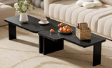 U-Can Modern Minimalist Coffee Table Set, Rectangle Coffee Table with Splicing Design, N724P232174B