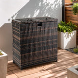 Outdoor Large Wicker Trash Bins, 72 Gallon Hideaway Rattan Trash Cans with Dual Lids for Porch 77993907