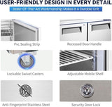 72" W 3 Door Sandwich Salad Prep Table Commercial Stainless Steel Fan Cooling W1192P262183