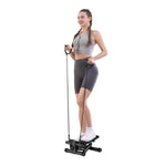 ZUN Mini Fitness Stepper, Hydraulic Fitness Stepper with Resistance Bands and Display, Silent Design, 93159575