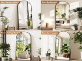 71"x26" Arched Full Length Mirror Standing Full Body Floor Mirror,Black 96748347