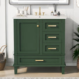 ZUN 30" Bathroom Vanity in Green, Modern Bathroom Cabinet Sink Combo Set, Bathroom Storage Cabinet 29442189