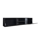 ZUN FCH Modern Minimalist Floating TV Stand for 65-inch TVs, High Glossy Wall-Mounted Entertainment 06436605