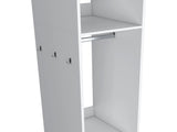 White 3-Shelf Wardrobe with Mirror and Open Storage B062P227646
