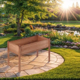 48x24x30 inch Raised Garden Bed with Legs, Elevated Wooden Planter Box for Outdoor Plants Flowers W2640P290604