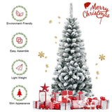 4.5ft Christmas Tree with Snow Flocked Branches - 242 High-Density Tips, Premium PVC, Foldable Metal 30811929