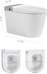 ZUN Smart Toilet, Smart Bidet Toilet with Remote Control, Raised Tankless Toilet with LED Display, W2026P200286