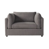 ZUN Enda Oversized Living Room Pillow Back Cuddler Arm Chair with Ottoman T2574P196962