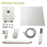 Shower System with Waterfall Tub Spout,16 Inch Ceiling Mount Square Shower System with Rough-in W124381955