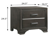 Grey 2-drawer Nightstand B062P181324
