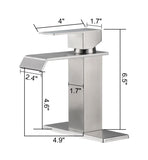 Waterfall Spout Bathroom Faucet,Single Handle Bathroom Vanity Sink Faucet W2287P185569