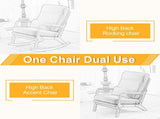 100*65*101cm High Back Belt Waist Pillow Log Color Solid Wood Armrest Backrest Seat Frame Iron Frame 08670975