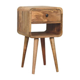 Artisan Furniture Solid Wood Mini Oak-ish Curve Lower nightstand B182P279316