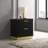 Sophia Black 2-drawer Nightstand B062P299897