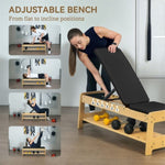 ZUN Wooden Adjustable Weight Bench 59421374