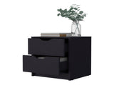Black 2-Drawer Nightstand B062P175092