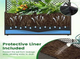 58" Brown PE Rattan Raised Garden Bed with Trellis Adjustable Foot Pads Outdoor Planter Box 69776935