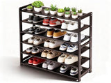 6-layer flat bamboo shoe rack, 68*25*89cm, coffee color 30964611