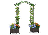 2-in-1 Garden Arch with Planter Boxes - Self-Watering System, 8 Lockable Wheels & PE-Coated Metal 96330301