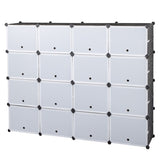 ZUN 8-Tier Portable 64 Pair Shoe Rack Organizer 32 Grids Tower Shelf Storage Cabinet Stand Expandable 65115046