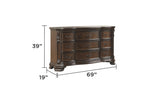 Traditional Style 9-Drawer Dresser With metal drawer pulls Made with Wood in Dark Walnut B009P225186