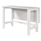 ZUN TOPMAX Farmhouse Wood Extendable Dining Table with Drop Leaf for Small Places, White N717P195019K