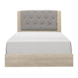 ZUN Modern Design Bedroom Furniture Cream Finish 1pc Beautiful Queen Bed Button-Tufted Fabric B011P228970