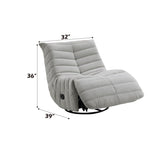Talmon Oyster Chenille Glider Recliner with Swivel B2726P245871