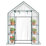 Mini Walk-in Greenhouse with PVC Cover, 4-Shelf Indoor Outdoor Planting Green House for 62584139