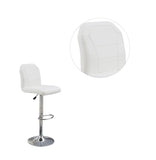 Adjustable stool Chair White Faux Leather Clean Lines Seat Chrome Base Modern Set of 2 Chairs / B011P151352