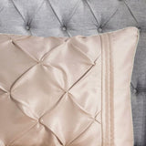 7 Piece Tufted Comforter Set Blush Full B03597145