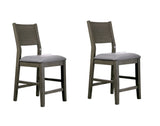 Contemporary Gray Set of 2pc High Chairs Padded Fabric Cushions Counter Height Chairs Dining Room B2741P320858