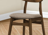 Dining Chair, 32" Height, Set Of 2, Side, Upholstered, Kitchen, Dining Room, Dark Walnut, Beige B2710P287012