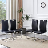 Modern Elegance Premium PU Leather Black Dining Chair with Stain-Resistant Finish. W3226P279082