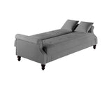 Contemporary Living Room Adjustable Gray Burnt-Out Fabric Couch Plush Storage Couch 1pc Futon B011P163901