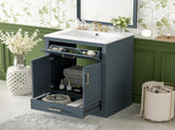 24" Bathroom Vanity with Integrated Ceramic Sink, Bathroom Cabinet with 2 Doors, 1 Tip-out Drawer, N710P341037C