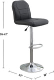 Adjustable stool Chair Black Faux Leather Clean Lines Seat Chrome Base Modern Set of 2 Chairs / B011P151351