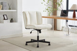 ZUN Armless Desk Chairs with Wheels Office Chair Vanity Chair with Technical Cloth Adjustable Swivel W2725P207683