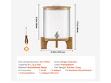 2.2 Gallon Glass Beverage Dispenser with Wooden Stand, Stainless Steel Spigot, Ideal for Serving 65207451