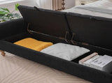 65.75" Wide Modern Upholstered Storage Bench With Double Lids 11017583