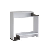 Contemporary Console Table with Two Open Shelves - White & Grey B107131400